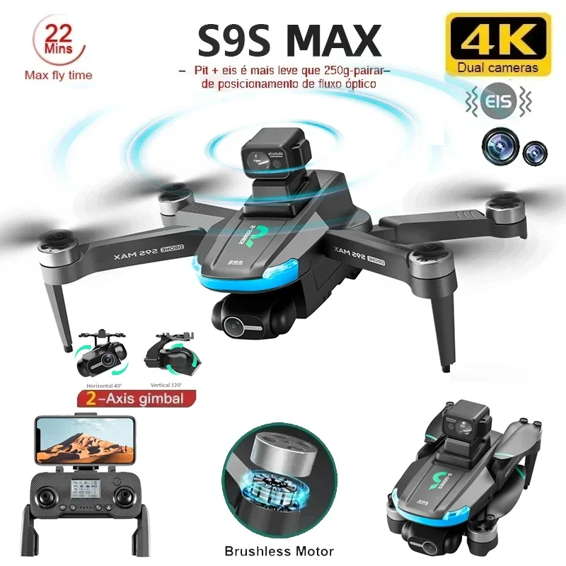 새로운 S9S MAX 미니 드론 4K 2축 PTZ HD - Rc Helicopter Mini 리뷰 및 가격